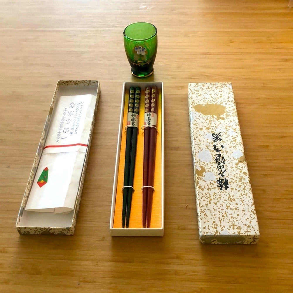1970s chopsticks handcrafted wajima-Nuri Urushi brand new in box.